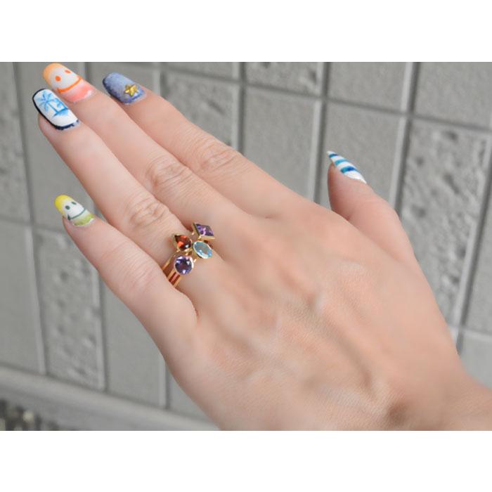 K18 リング 指輪 ピンキーリング レディース 天然石 18k 18金 ファッションリング 大粒 一粒 カラーストーン 重ねづけ 華奢 人気 ゴールド 重ねづけリング Su Color Re シエロブルー 通販 Yahoo ショッピング