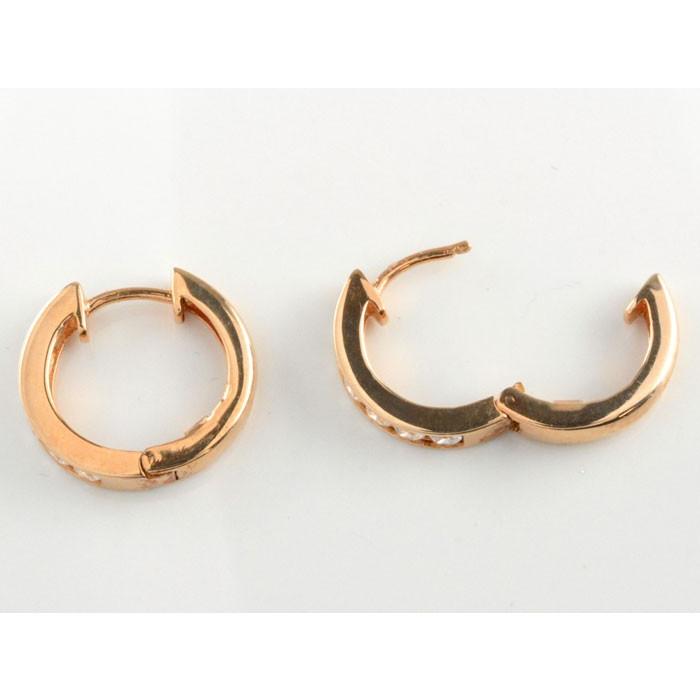 フープピアス 18金 レディース ダイヤモンド ピアス シンプル ピンク