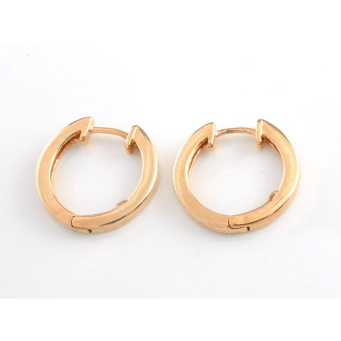 18金 ピアス メンズ フープピアス ピンクゴールド k18 地金ピアス シンプル 中折れ フープ 18k ゴールド 上品 人気 クリスマス プレゼントの画像
