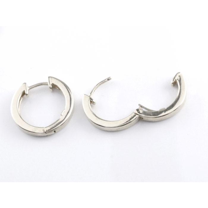 18金 ピアス メンズ フープピアス ホワイトゴールドk18 地金ピアス シンプル ゴールド k18 中折れ 地金 フープ 18k  クリスマスの画像