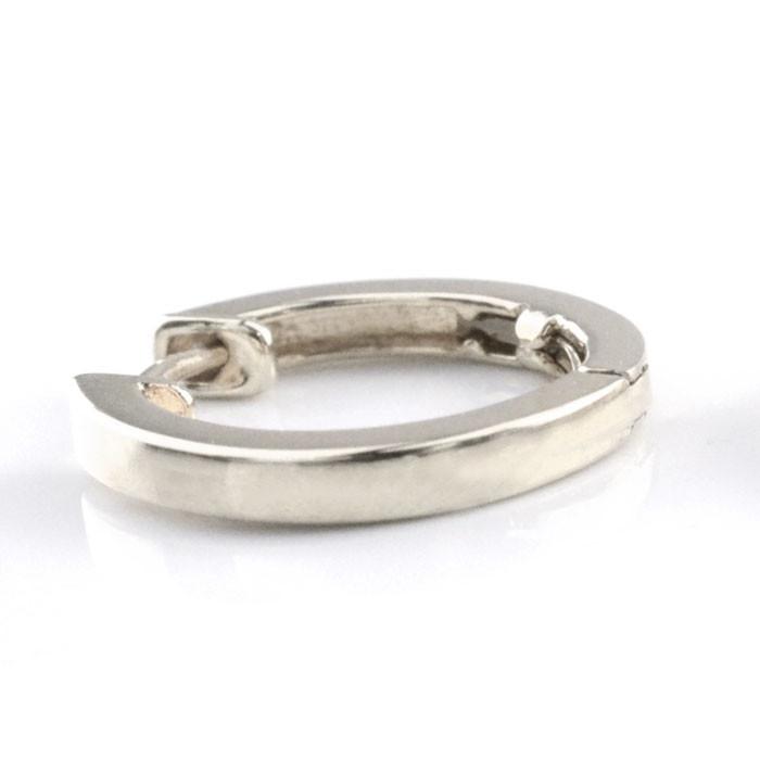 18金 ピアス メンズ フープピアス ホワイトゴールドk18 地金ピアス シンプル ゴールド k18 中折れ 地金 フープ 18k  クリスマスの画像