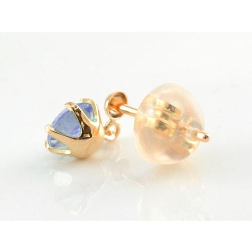ピアス レディース 18金 タンザナイト ピンクゴールドk18 スタッドピアス ブラ 揺れる 18k 大粒 一粒 プチピアス 12月の誕生石 納期1週間  クリスマスの画像
