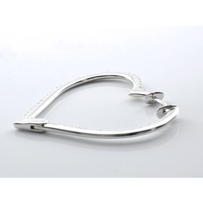 ピアス レディース 18金 フープピアス ダイヤモンド ホワイト