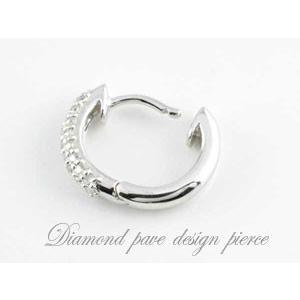 ピアス K18 18金 ダイヤモンド フープピアス パヴェ 0.24ct レディース ゴールド エタニティ ダイヤピアスの画像