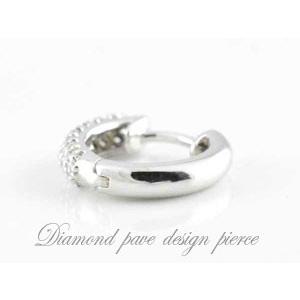 ピアス K18 18金 ダイヤモンド フープピアス パヴェ 0.24ct レディース ゴールド エタニティ ダイヤピアスの画像