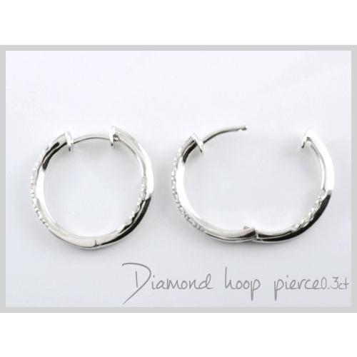 ピアス レディース プラチナ ダイヤモンド 0.3ct ダイヤフープ
