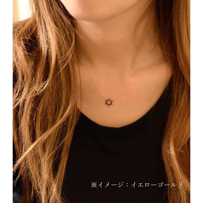 ヘキサグラム ネックレス レディース K10 ピンクゴールド 六芒星 星 ペンダント 地金 シンプル 華奢 人気 10金 クリスマス_3