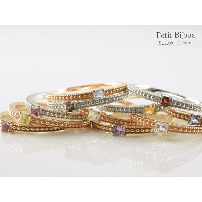 みきてぃー ete k10 スクエアピンキーリング ピンクゴールド K10ピンクゴールド ピンキーリング | 111916143103 | 【公式】4