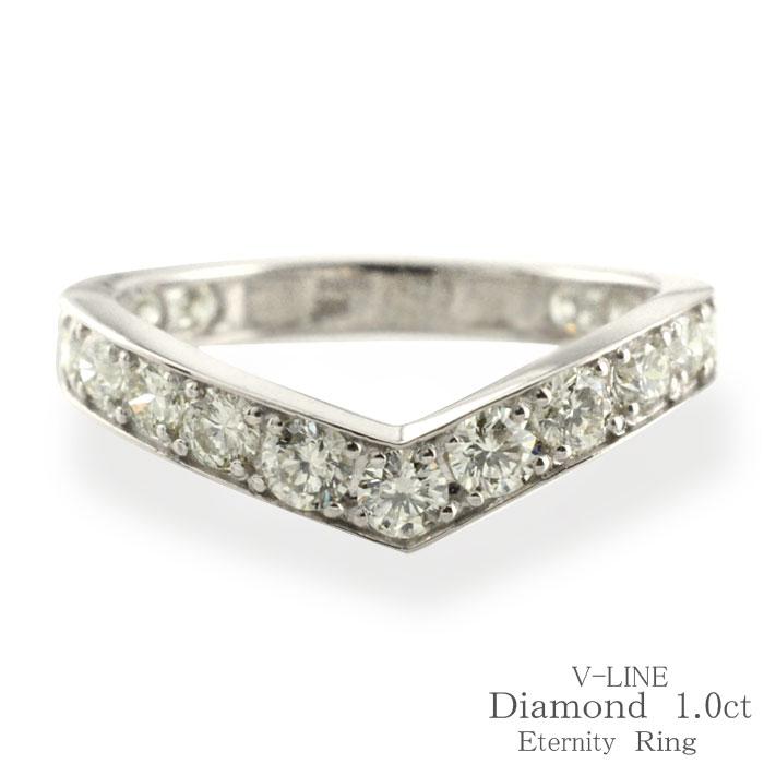 プラチナ リング ダイヤモンド レディース 1.00ct ふちあり 指輪 
