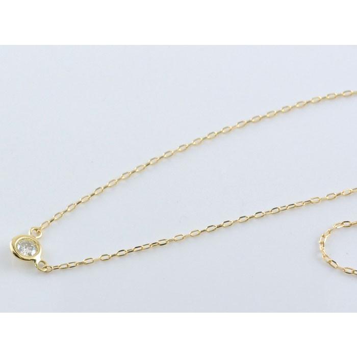 ダイヤモンド ネックレス レディース 18金 イエローゴールドk18 一粒 ダイヤ ペンダント k18 18k 華奢 シンプル 上品 ゴールド ジュエリー 人気 クリスマスの画像