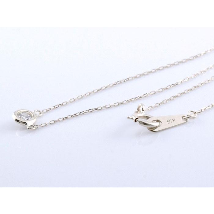 ダイヤモンド ネックレス 18金 ホワイトゴールド ピンクゴールドk18 18k ダイヤ 一粒 華奢 ペンダント  0.10ct ソリティア レディース 人気  クリスマスの画像