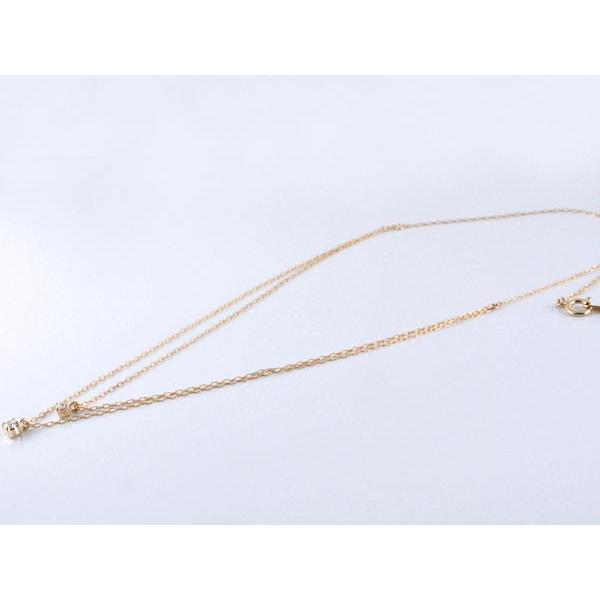 ネックレス レディース  ダイヤモンド 18金 ゴールド 華奢 k18 18K ピンクゴールドk18 重ねづけ チャーム 2連  人気  クリスマスの画像