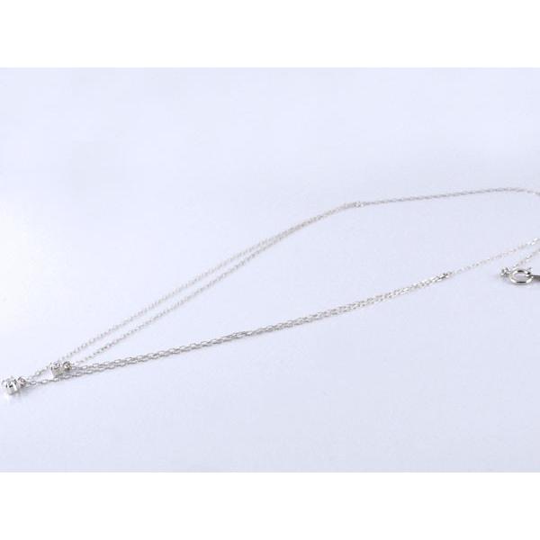 ネックレス レディース ダイヤモンド  18金 ゴールド 華奢 k18 18K ホワイトゴールドk18 重ねづけ チャーム 2連  人気  クリスマスの画像
