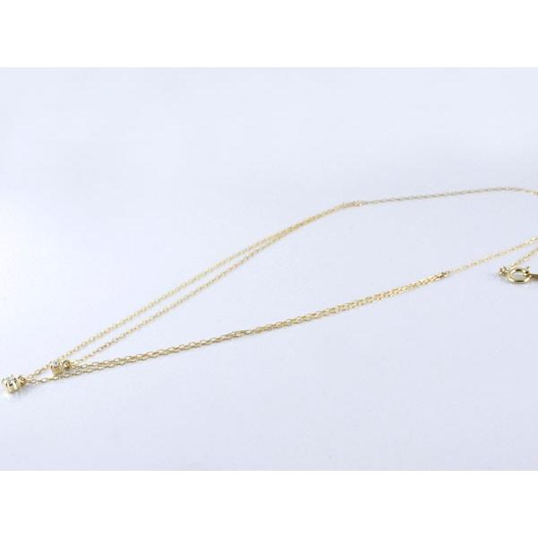 ネックレス ダイヤモンド 18金 ゴールド イエローゴールドk18 華奢 k18 18K 重ねづけ チャーム 2連 レディース 人気  クリスマスの画像