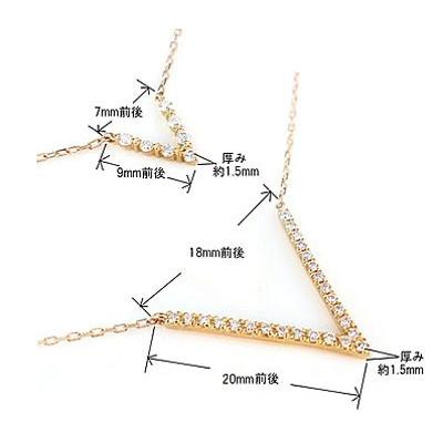 ダイヤモンド ネックレス 18金 2連 k18 ペンダント ピンクゴールドk18 ダイヤ 18k Vライン 華奢 シンプル レディース 人気  クリスマスの画像