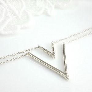 ネックレス レディース ダイヤモンド 18金 2連 k18 ペンダント