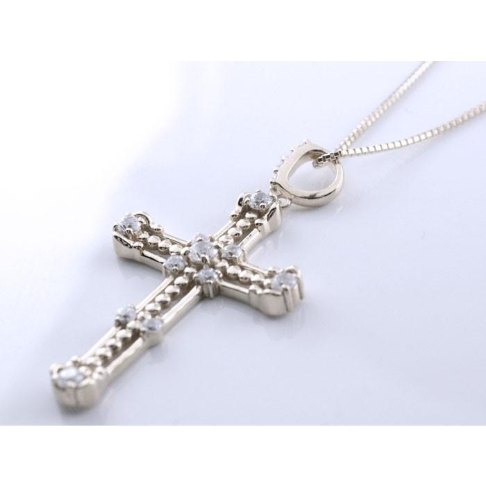 メンズ クロスネックレス ダイヤモンド ダイヤ K18 18k 18金 クロス ネックレス ホワイトゴールドk18 クロスペンダント 十字架 父の日プレゼント Wj Pa1343wmz シエロブルー 通販 Yahoo ショッピング