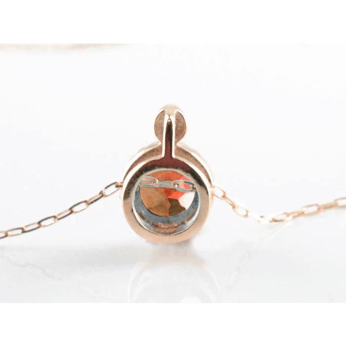 k18 レディース ネックレス ガーネット ダイヤモンド ピンクゴールドk18  ガーネット 18k 18金 大粒 一粒ネックレス おしゃれ 人気  ホワイトデーの画像