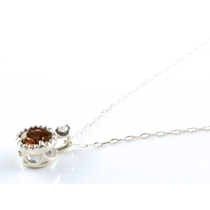 k18 レディース ネックレス ガーネット ダイヤモンド ホワイトゴールドk18  ガーネット 18k 18金 大粒 一粒ネックレス おしゃれ 人気  ホワイトデーの画像