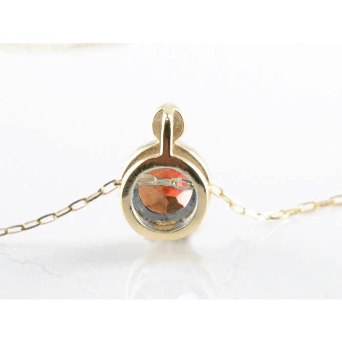 k18 レディース ネックレス ガーネット ダイヤモンド イエローゴールドk18  ガーネット 18k 18金 大粒 一粒ネックレス おしゃれ 人気  ホワイトデーの画像