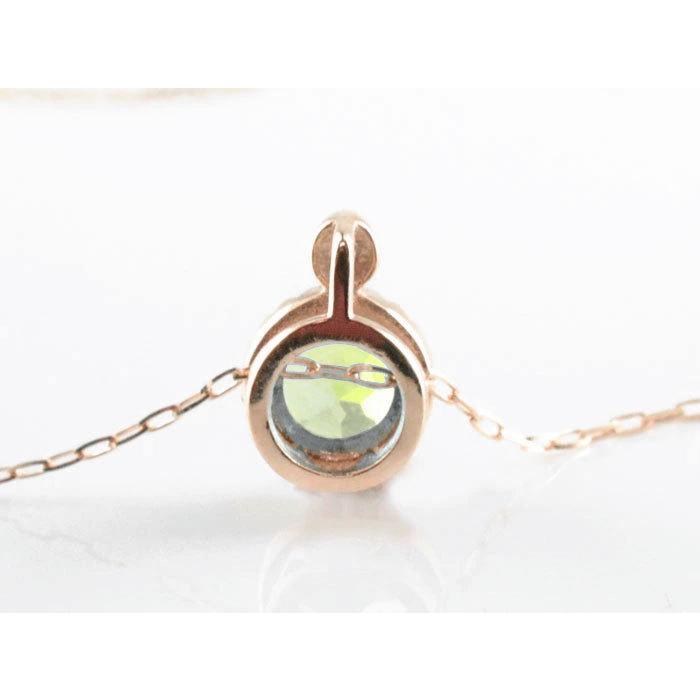 k18 レディース ネックレス ペリドット ダイヤモンド ピンクゴールドk18  ペリドット 18k 18金 大粒 一粒ネックレス おしゃれ 人気  ホワイトデーの画像