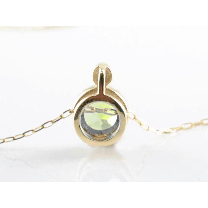k18 レディース ネックレス ペリドット ダイヤモンド イエローゴールドk18  ペリドット 18k 18金 大粒 一粒ネックレス おしゃれ 人気  ホワイトデーの画像