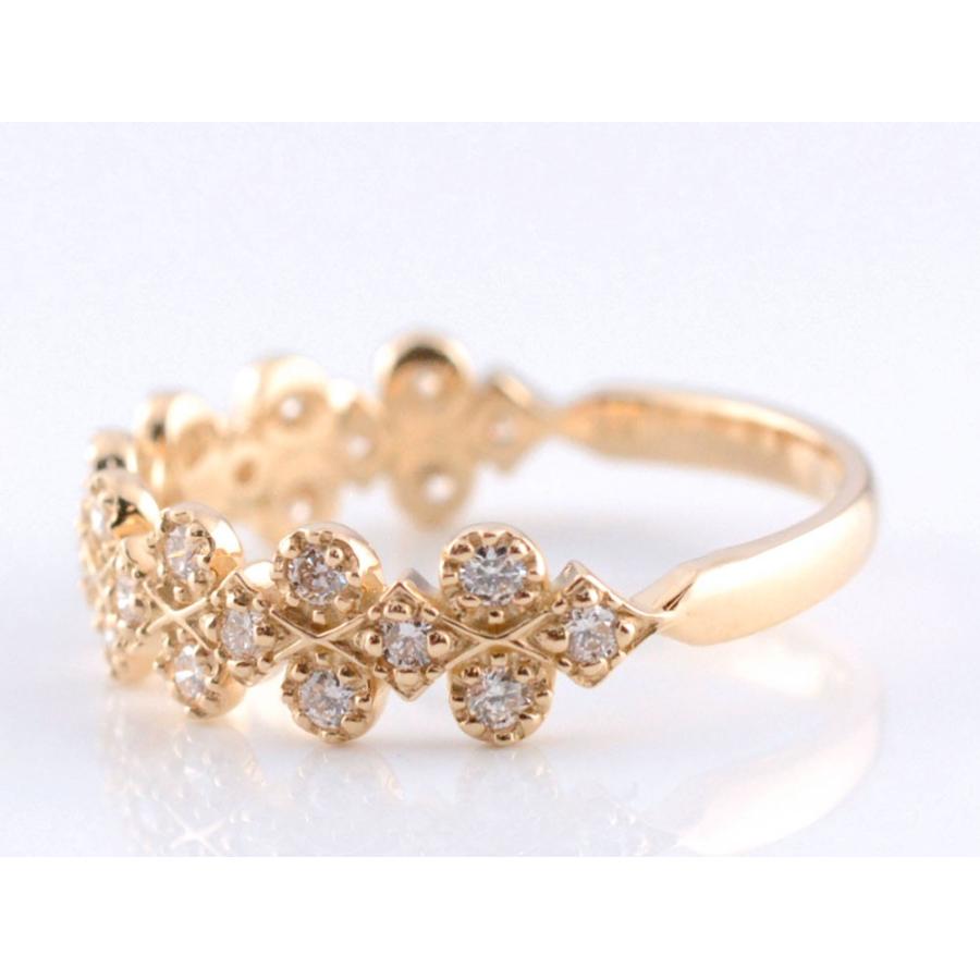 レディース リング 18金 指輪 ダイヤモンドリング ピンクゴールドk18 ダイヤモンド ミル 18k k18 ダイヤ  クリスマスの画像