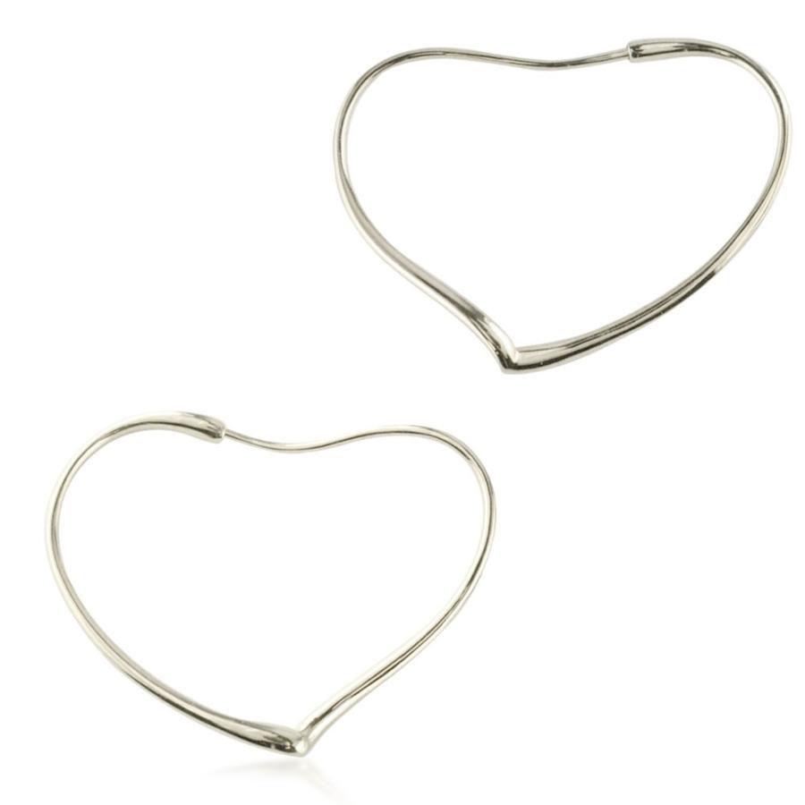 レディース フープピアス 10金 ハート k10 ピアス ホワイト