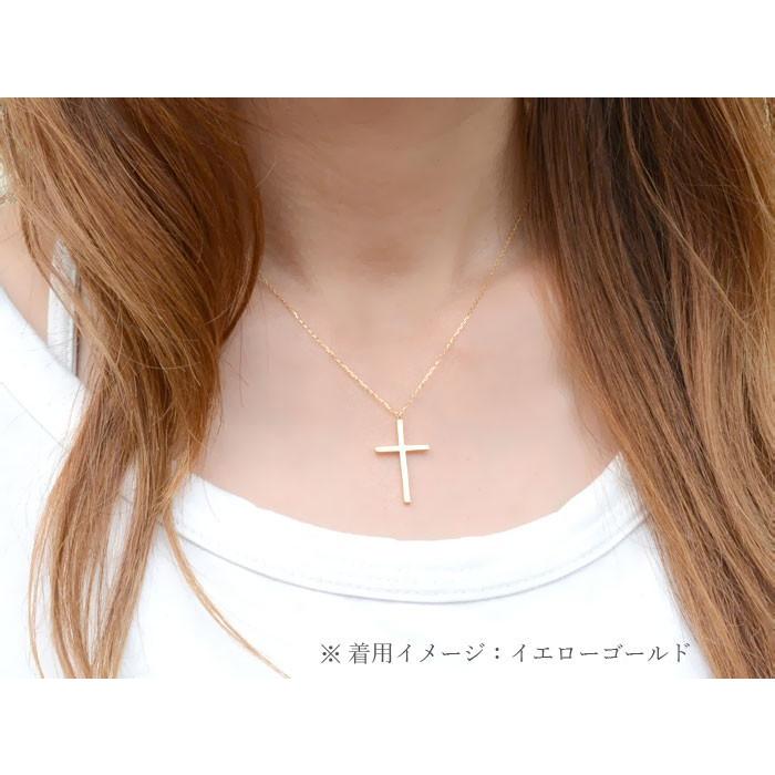 クロスネックレス 18金 レディース k18 18k ピンクゴールドk18 クロスペンダント シンプル 地金 十字架 華奢 人気  クリスマスの画像