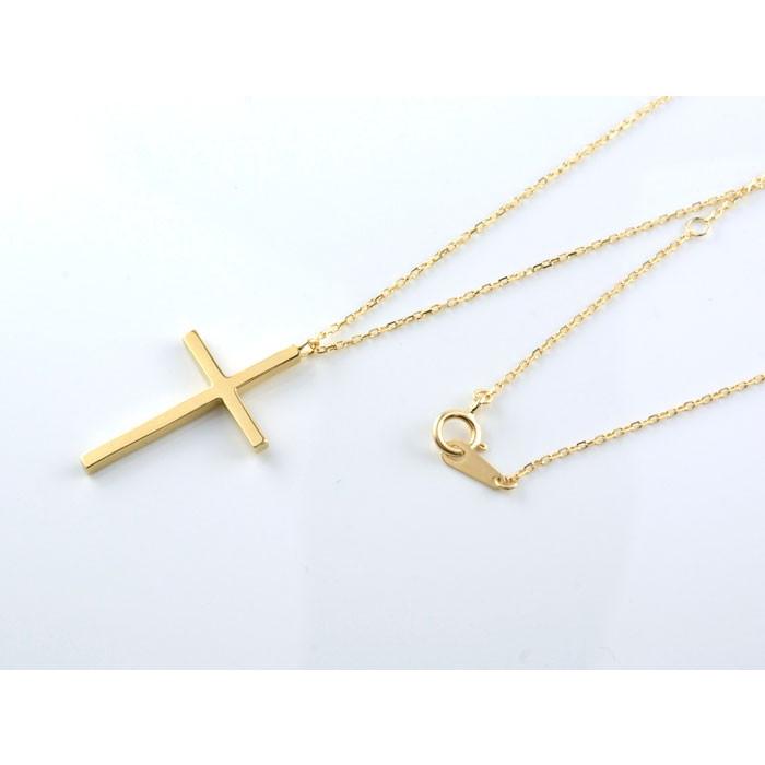 ネックレス レディース 18金 クロスネックレス k18 18k イエロー