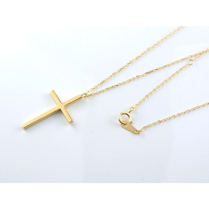 ネックレス レディース 18金 クロスペンダント K18 イエローゴールド 18k 十字架 ネックレス シンプル 地金 上品 人気 ジュエリー ギフト プレゼント クリスマスの画像