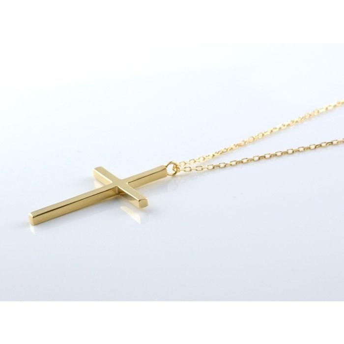 ネックレス レディース 18金 クロスペンダント K18 イエローゴールド 18k 十字架 ネックレス シンプル 地金 上品 人気 ジュエリー ギフト プレゼント クリスマスの画像