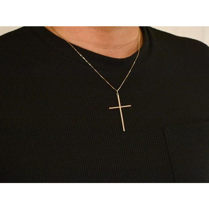 クロスネックレス k18 メンズ 18k 18金 特大 ホワイトゴールドk18