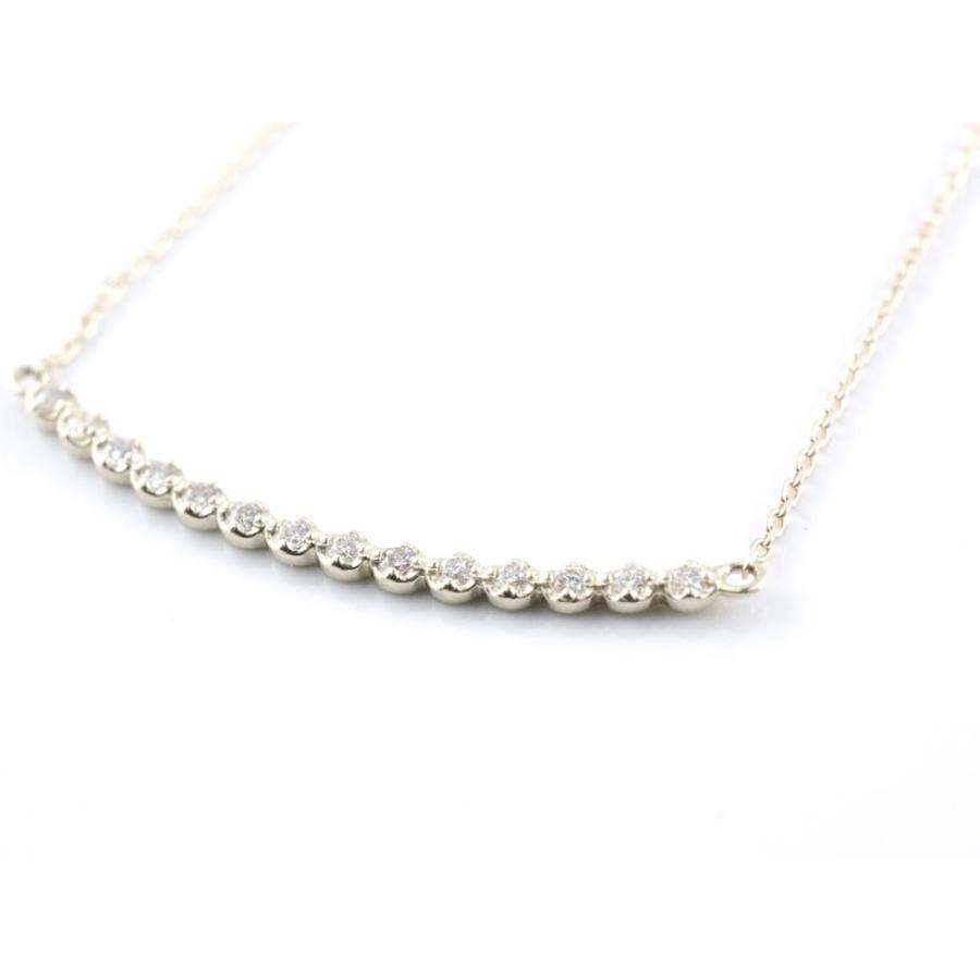 K18WG ネックレス レディース 18金 ダイヤモンド ラインネックレス ホワイトゴールド バーネックレス ダイヤネックレス 18k 華奢 シンプル プレゼント 誕生日の画像