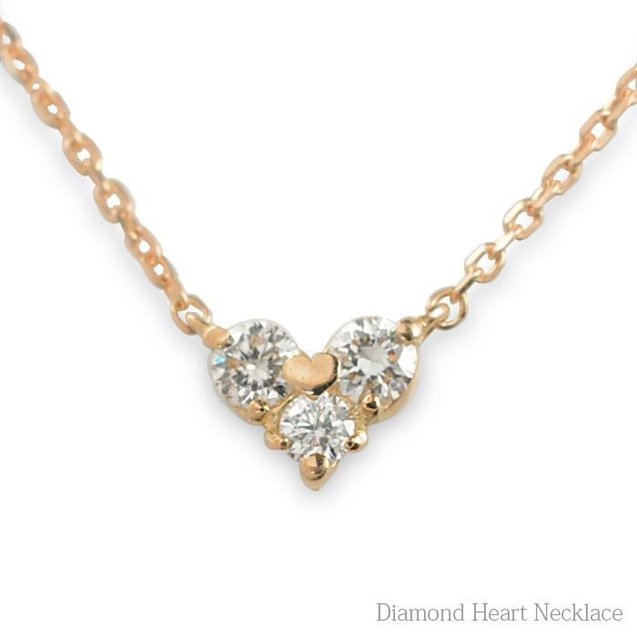 大注目 10金 ダイヤモンド ネックレス ハートネックレス K10 レディース ピンクゴールドk10 ハート ペンダント ゴールド ダイヤ 10k 華奢 かわいい 人気 特売 Www sciences Africa
