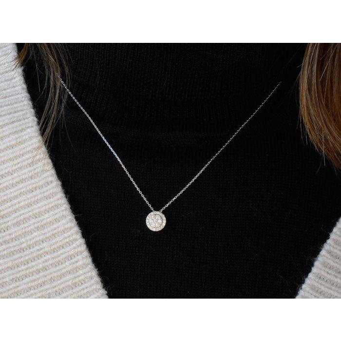 ネックレス レディース プラチナ ダイヤモンド ダイヤネックレス 円形 ペンダント プラチナ900 pt900 ダイヤ pt900 円型 丸 円 ダイヤ シンプル 記念 誕生日の画像