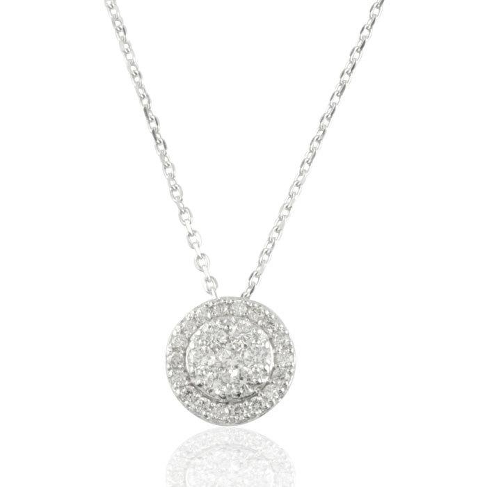 18金 ダイヤモンド ネックレス レディース ダイヤネックレス 円形  