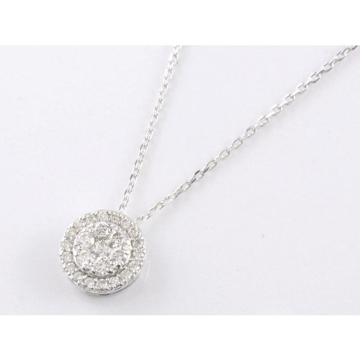 18金 ダイヤモンド ネックレス レディース ダイヤネックレス 円形 ペンダント k18 ホワイトゴールドk18 ダイヤ 18k 円型 丸 円 ダイヤ シンプル 記念 誕生日の画像