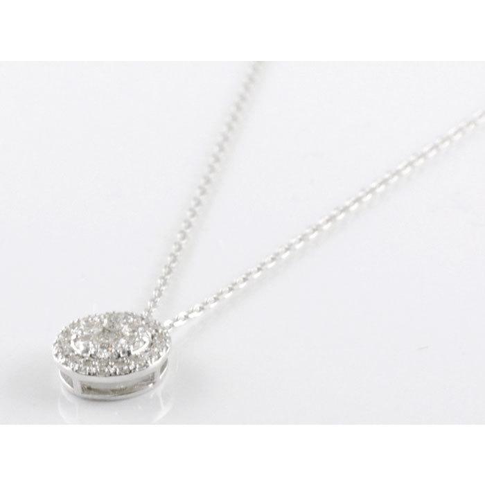 18金 ダイヤモンド ネックレス レディース ダイヤネックレス 円形 ペンダント k18 ホワイトゴールドk18 ダイヤ 18k 円型 丸 円 ダイヤ シンプル 記念 誕生日の画像