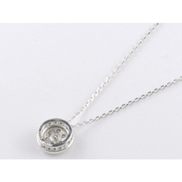 18金 ダイヤモンド ネックレス レディース ダイヤネックレス 円形 ペンダント k18 ホワイトゴールドk18 ダイヤ 18k 円型 丸 円 ダイヤ シンプル 記念 誕生日の画像