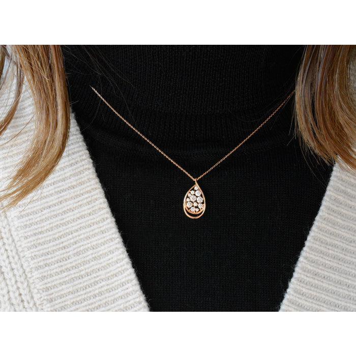 ネックレス レディース 18金 ダイヤモンド ドロップ型