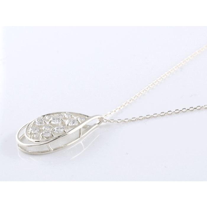 ネックレス レディース 10金 ダイヤモンド ドロップ型 ペンダント k10