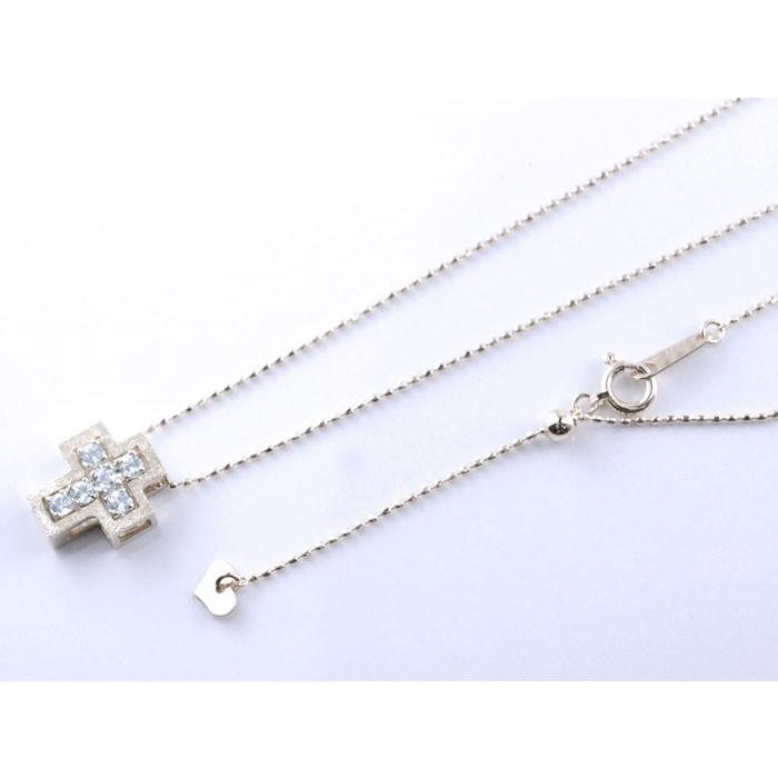 ネックレス レディース  プラチナ アクアマリン クロス  リバーシブル ペンダント  pt900 pendant  記念 誕生日 十字架 人気  クリスマスの画像