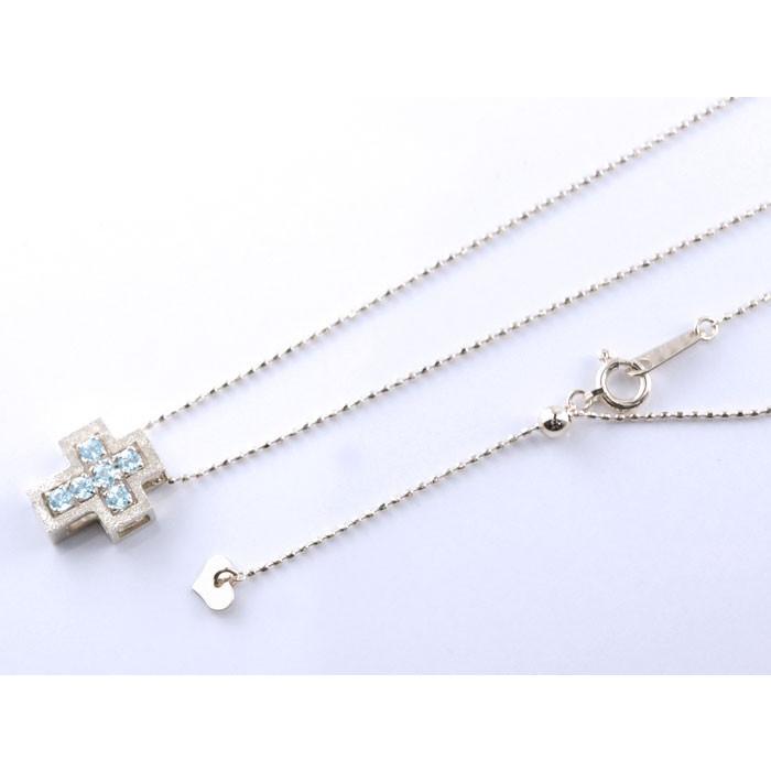 ネックレス レディース 18金 ブルートパーズ k18 クロス リバーシブル