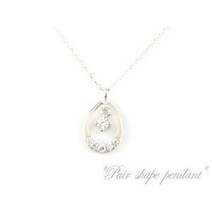 ネックレス レディース ダイヤモンド   18金 ペンダント ダイヤ ホワイトゴールドk18 k18 つゆ 0.09ct ダイヤモンドネックレス  18k 華奢 人気  クリスマスの画像