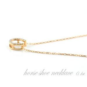 ネックレス レディース  ダイヤモンド 18金 ピンクゴールドk18 馬蹄ペンダント k18 ダイヤモンドペンダント ダイヤネックレス ペンダント  人気  クリスマスの画像