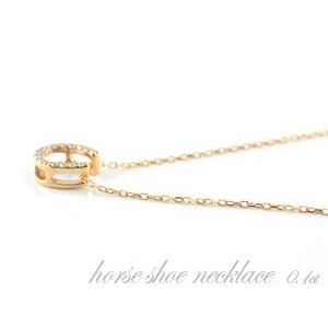 ネックレス ダイヤモンド 18金 ピンクゴールドk18 馬蹄ペンダント k18 ダイヤモンドペンダント ダイヤネックレス ペンダント レディース 人気  クリスマスの画像