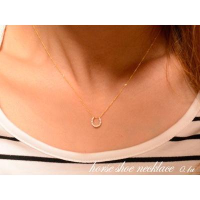 ダイヤモンド ネックレス 18金 k18 イエローゴールドk18 馬蹄ペンダント ダイヤモンドペンダント ダイヤネックレス ペンダント レディース 人気  クリスマスの画像