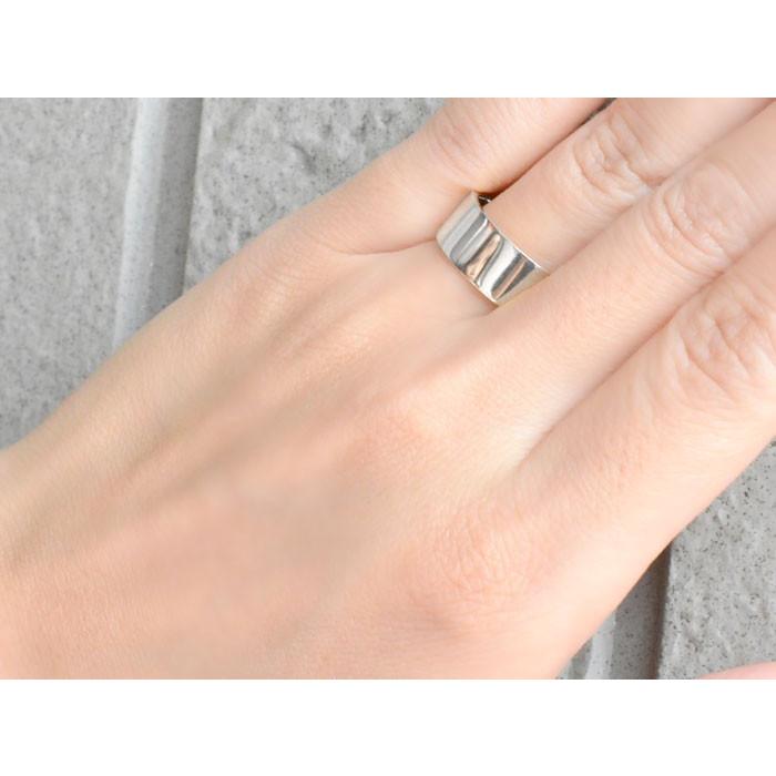 リング レディース プラチナ Pt900 指輪 平打ち 7mm 幅広 ストレート