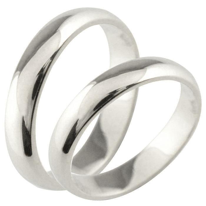 結婚指輪 ペアリング シルバー シンプル リング 指輪 シルバー925 マリッジリング sv sv925 4mm ペア 2本 セット 甲丸 地金 メンズ レディース ホワイトデー